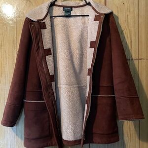 Lauren Ralph Lauren Brown Faux suede and Cream Shearling Jacket/coat vintage